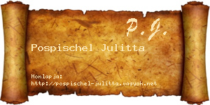 Pospischel Julitta névjegykártya
